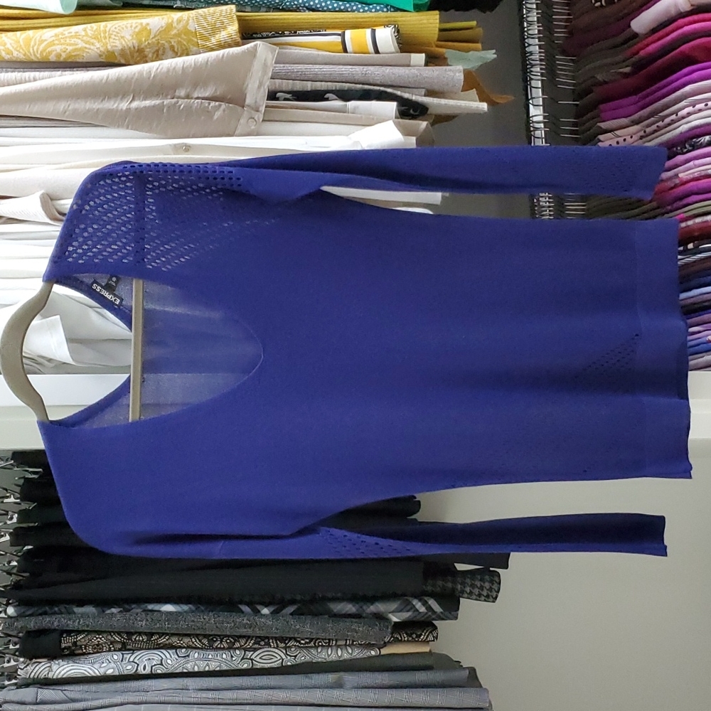 Express Purple Double V Drop Sleeve Sweater Sz XS